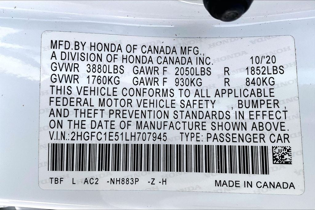 2020 Honda Civic Si