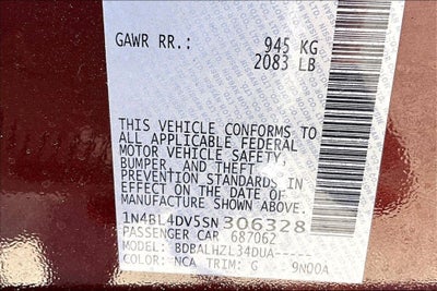 2025 Nissan Altima 2.5 SV