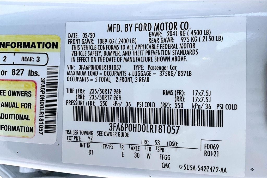 2020 Ford Fusion SE