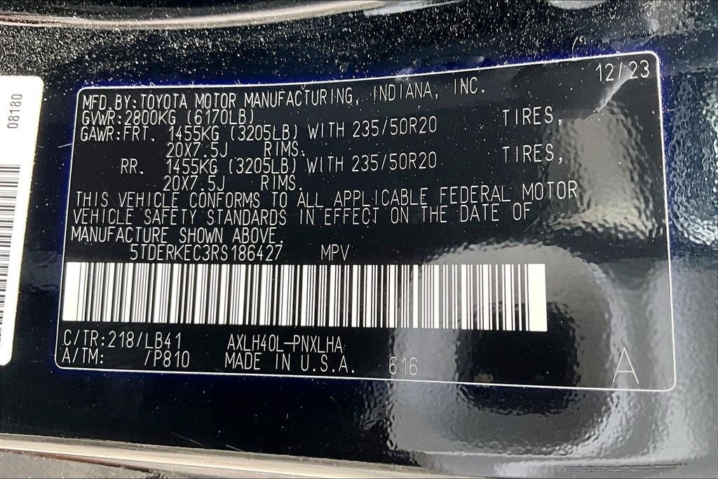 2024 Toyota Sienna Platinum 7 Passenger