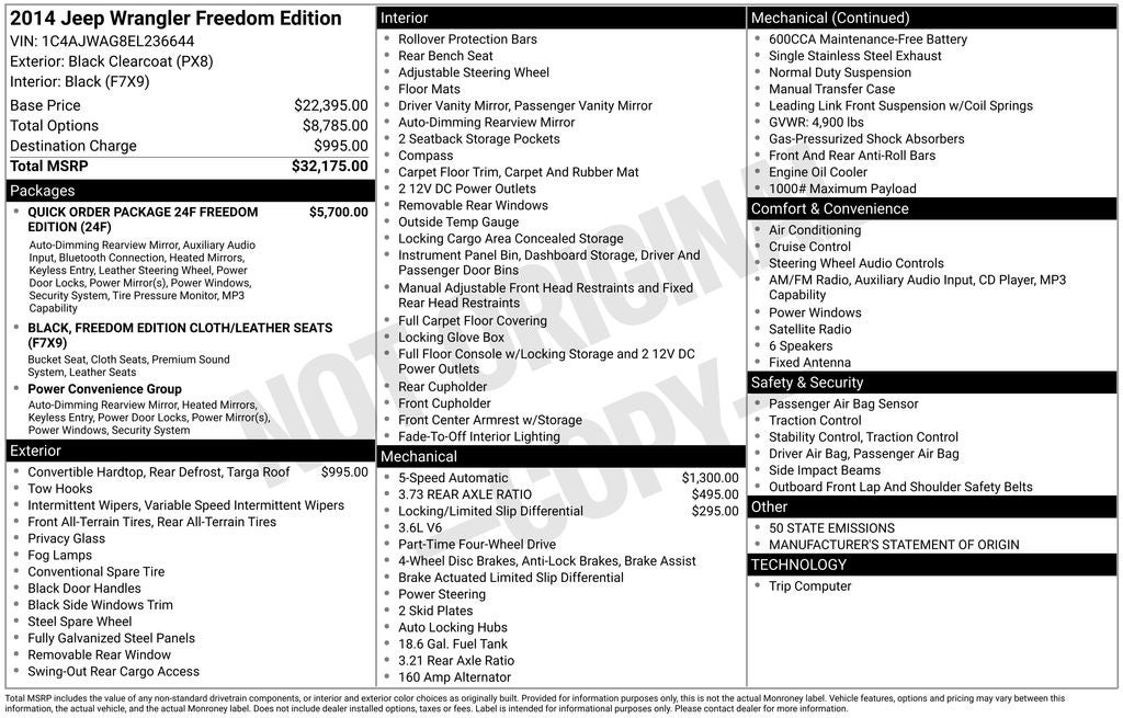 2014 Jeep Wrangler Freedom Edition