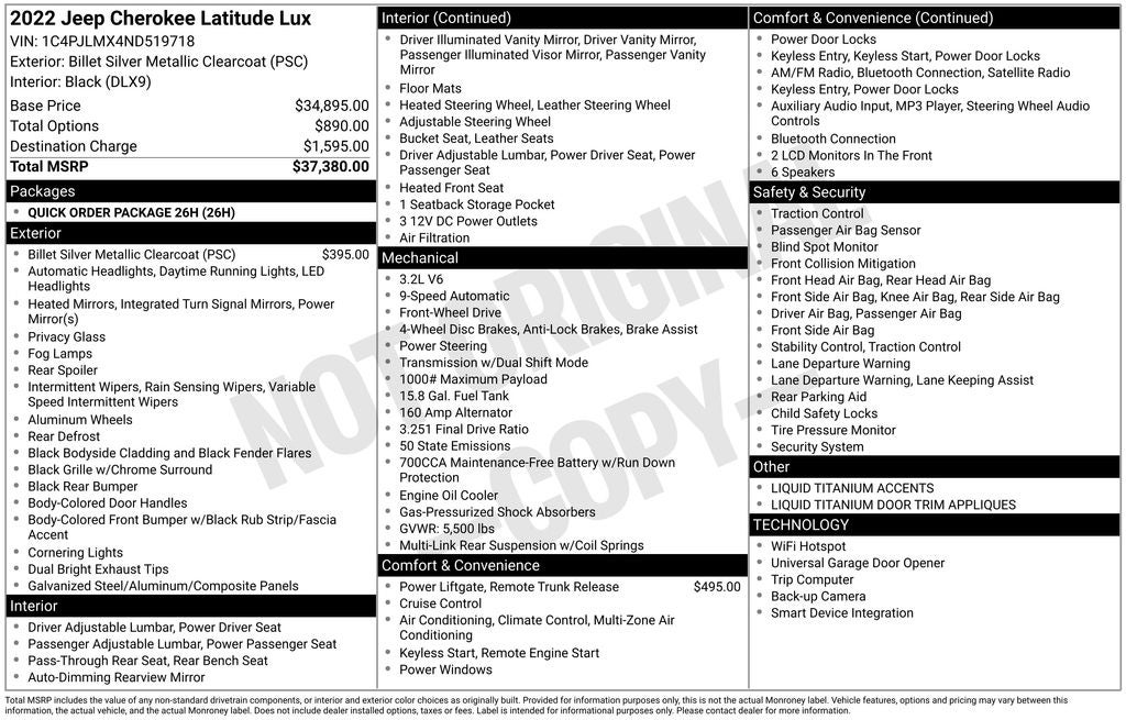 2022 Jeep Cherokee Latitude Lux FWD