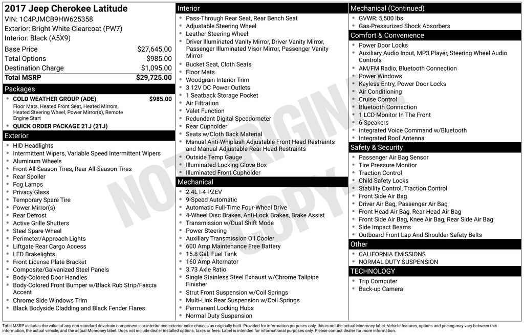 2017 Jeep Cherokee Latitude