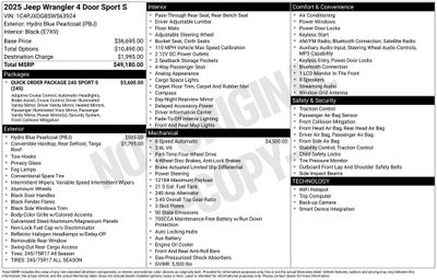 2025 Jeep Wrangler WRANGLER 4-DOOR SPORT S
