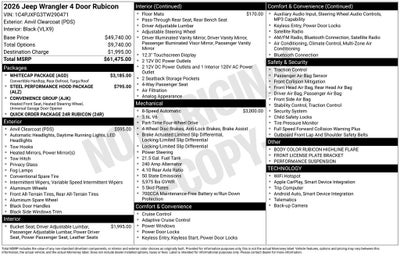 2026 Jeep Wrangler WRANGLER 4-DOOR RUBICON