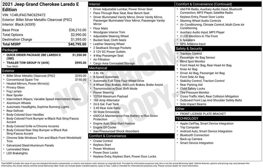 2021 Jeep Grand Cherokee Laredo E
