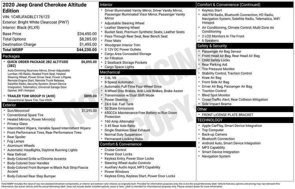 2020 Jeep Grand Cherokee Altitude 4x4