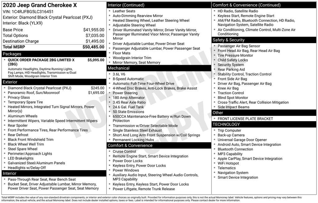 2020 Jeep Grand Cherokee Limited X