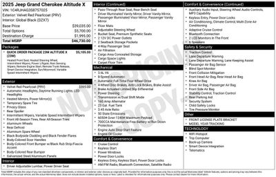 2025 Jeep Grand Cherokee GRAND CHEROKEE ALTITUDE X 4X4