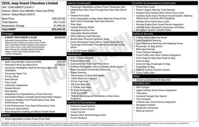 2026 Jeep Grand Cherokee GRAND CHEROKEE LIMITED 4X4