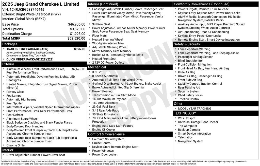 2025 Jeep Grand Cherokee GRAND CHEROKEE L LIMITED 4X4