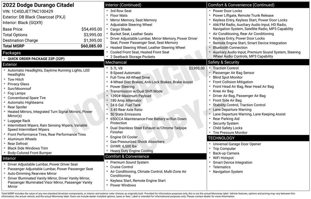 2022 Dodge Durango Citadel