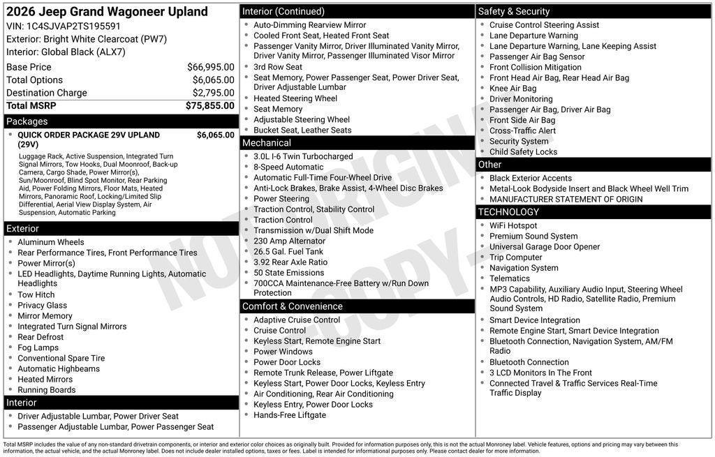 2026 Jeep Grand Wagoneer Upland