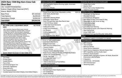 2025 RAM 1500 Big Horn Crew Cab 4x4 5'7' Box