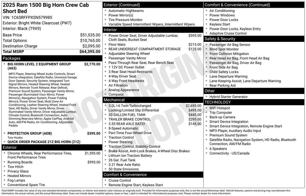 2025 RAM 1500 Big Horn/Lone Star