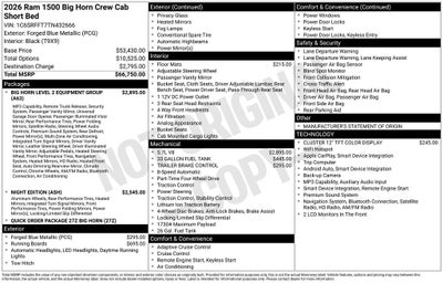 2026 RAM 1500 Big Horn/Lone Star