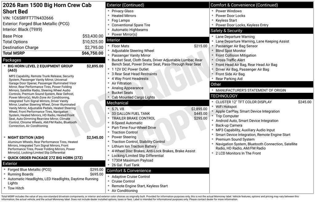 2026 RAM 1500 Big Horn/Lone Star