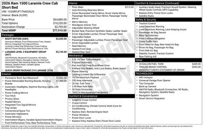 2026 RAM Ram 1500 RAM 1500 LARAMIE CREW CAB 4X4 5'7' BOX