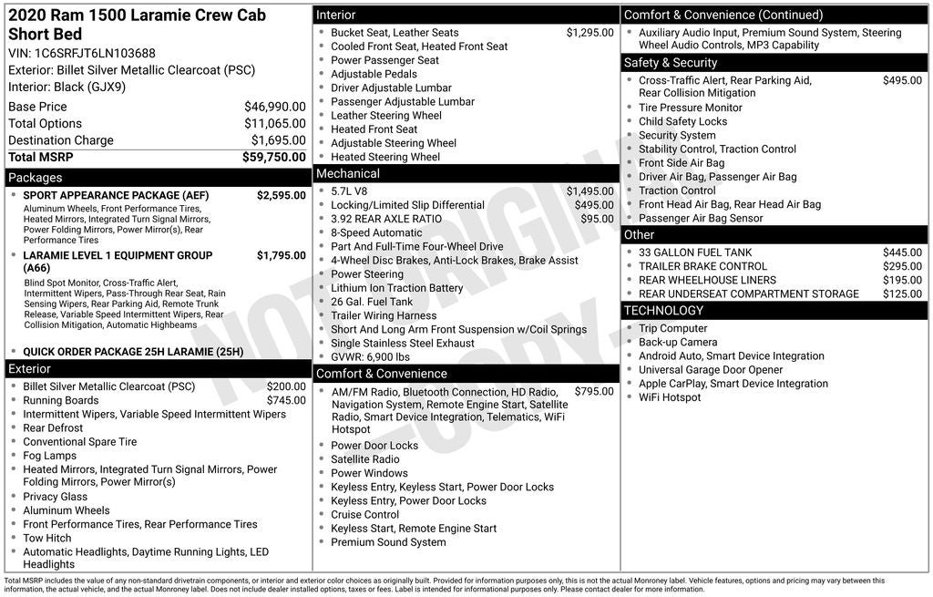 2020 RAM 1500 Laramie