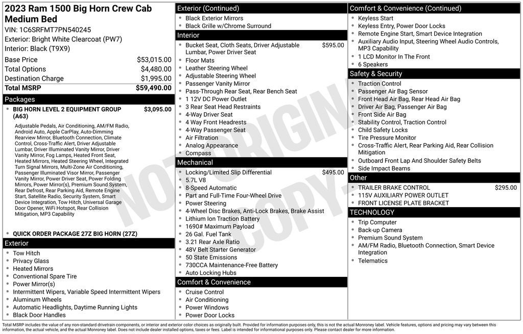 2023 RAM 1500 Big Horn/Lone Star