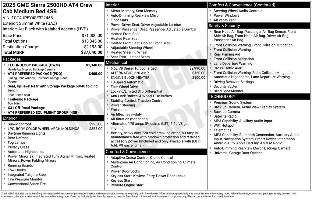 2025 GMC Sierra 2500HD AT4