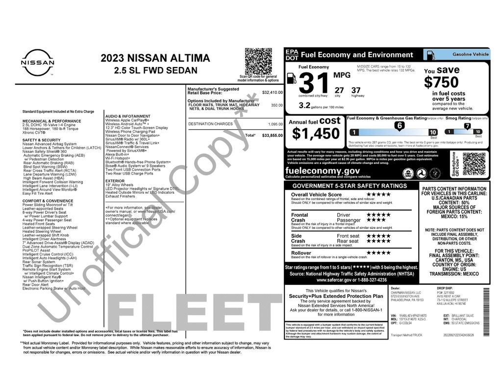 2023 Nissan Altima SL FWD