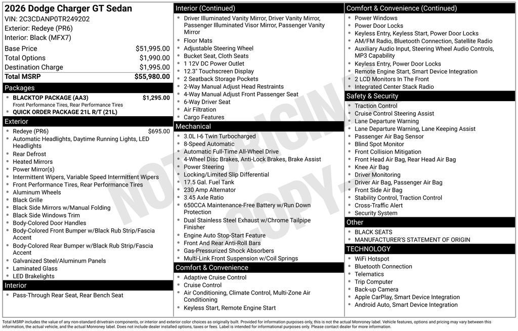 2026 Dodge Charger CHARGER R/T 4-DOOR AWD