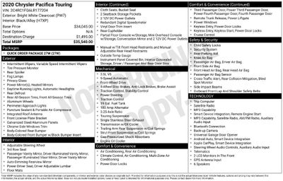 2020 Chrysler Pacifica Touring