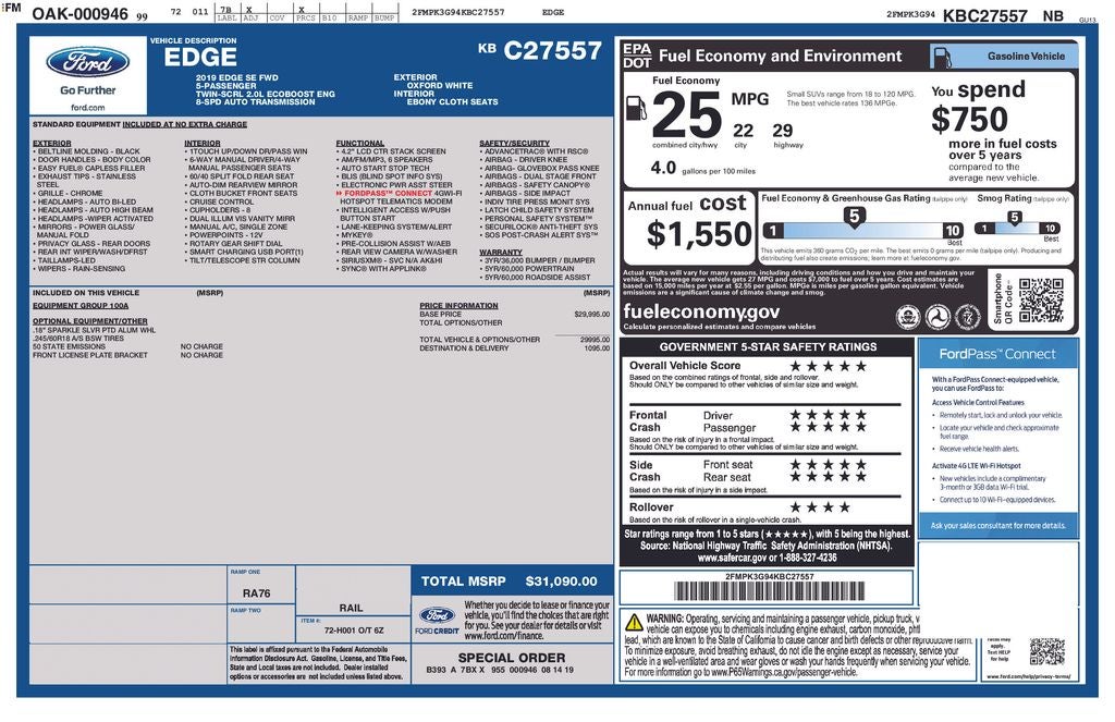 2019 Ford Edge SE