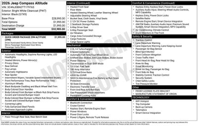 2026 Jeep Compass COMPASS LATITUDE ALTITUDE 4X4