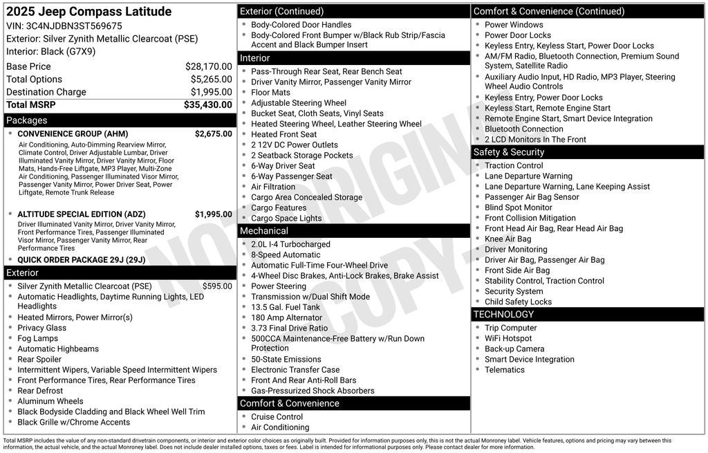 2025 Jeep Compass COMPASS LATITUDE 4X4