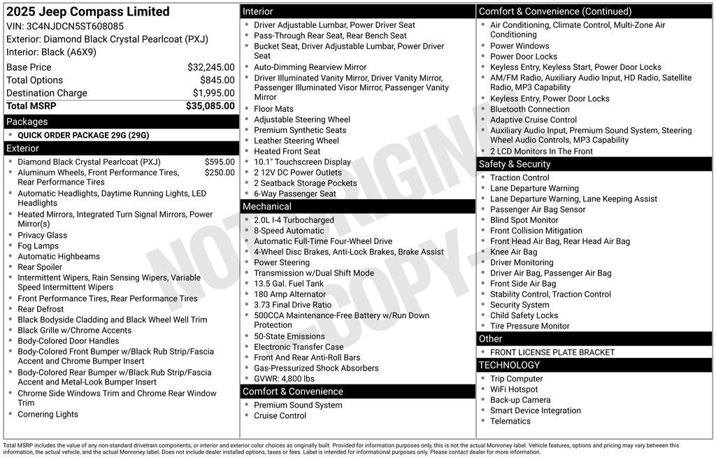 2025 Jeep Compass COMPASS LIMITED 4X4