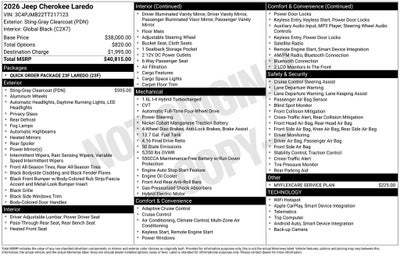 2026 Jeep Cherokee CHEROKEE LAREDO 4X4