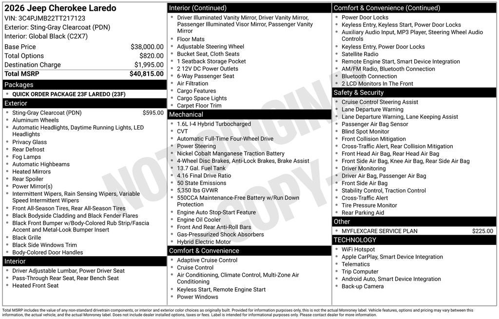 2026 Jeep Cherokee CHEROKEE LAREDO 4X4