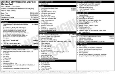 2025 RAM Ram 2500 RAM 2500 TRADESMAN CREW CAB 4X4 6'4' BOX