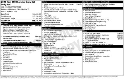 2026 RAM Ram 3500 RAM 3500 LARAMIE CREW CAB 4X4 8' BOX