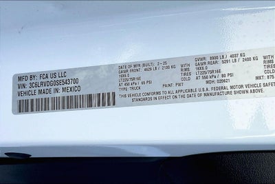 2025 RAM Ram ProMaster RAM PROMASTER 2500 TRADESMAN CARGO VAN HIGH ROOF 159' WB