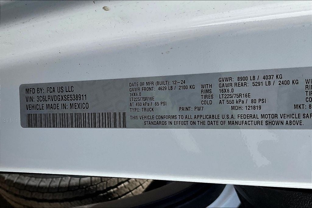 2025 RAM Ram ProMaster RAM PROMASTER 2500 TRADESMAN CARGO VAN HIGH ROOF 159' WB