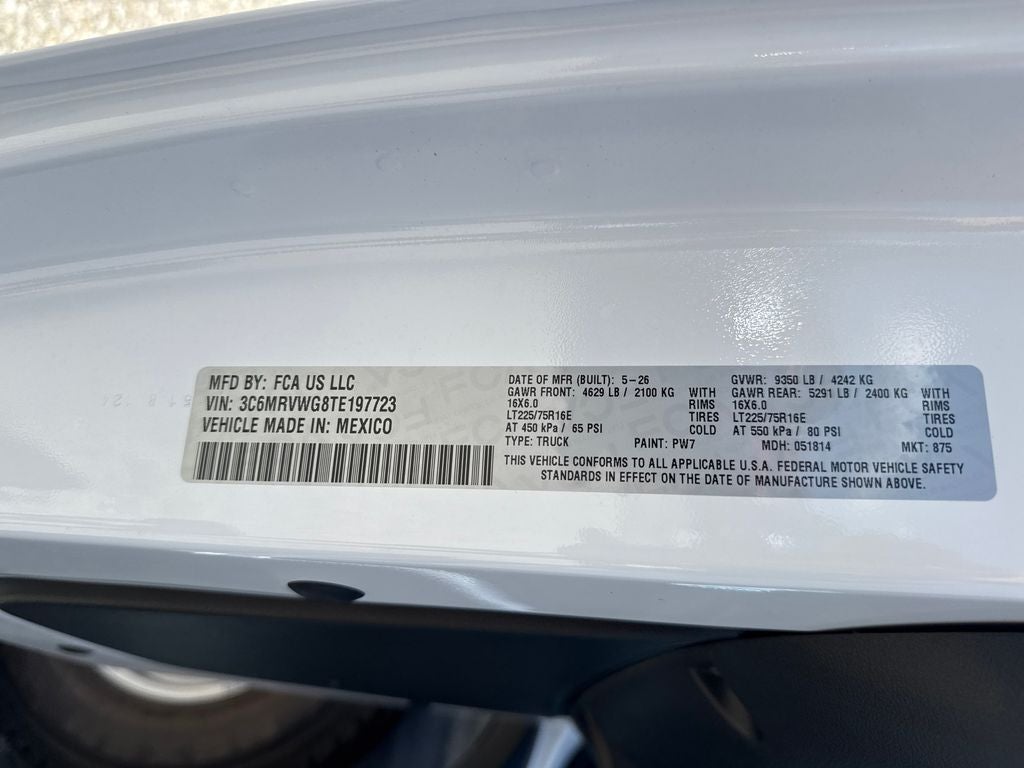 2026 RAM ProMaster 3500 RAM PROMASTER 3500 TRADESMAN CARGO VAN LOW ROOF 136' WB