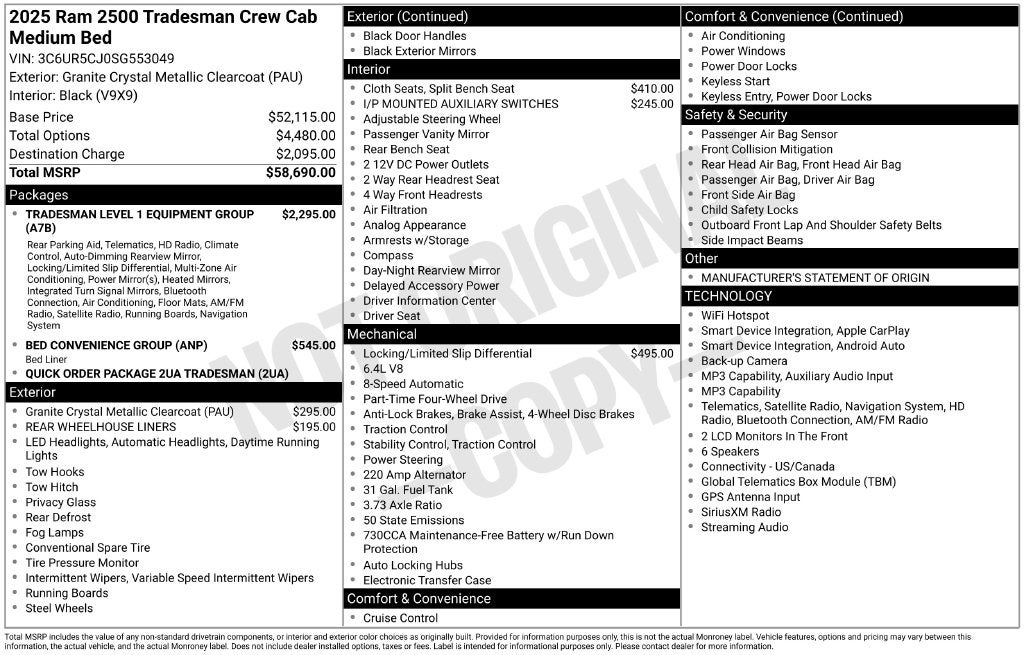 2025 RAM 2500 Tradesman