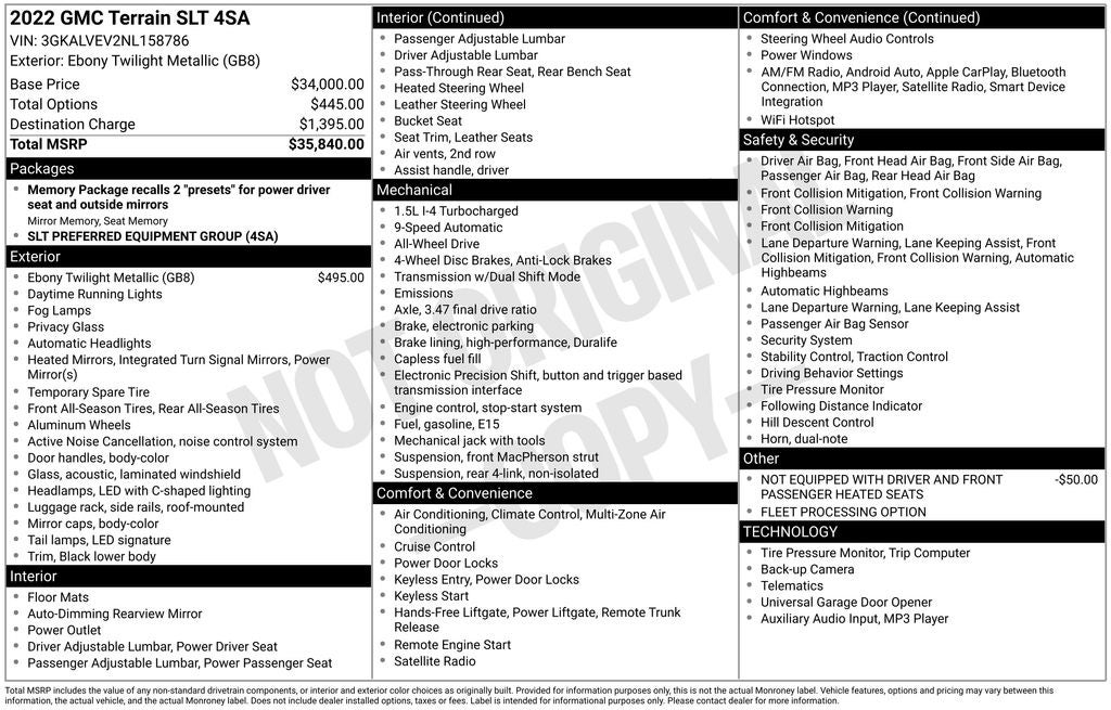 2022 GMC Terrain AWD SLT