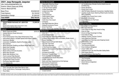 2021 Jeep Renegade Jeepster 4x4