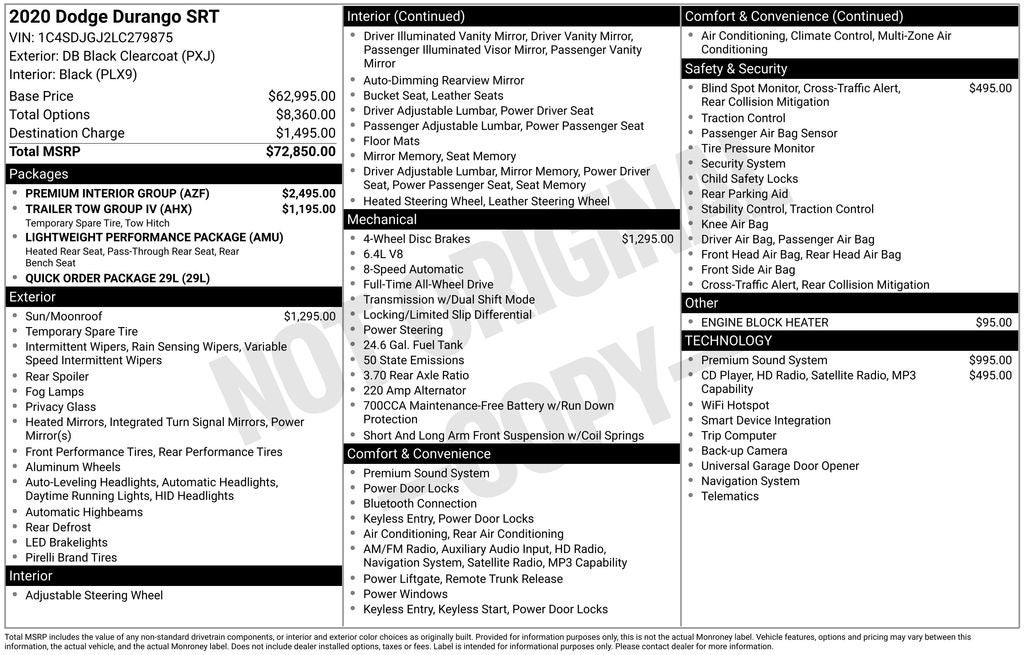 2020 Dodge Durango SRT