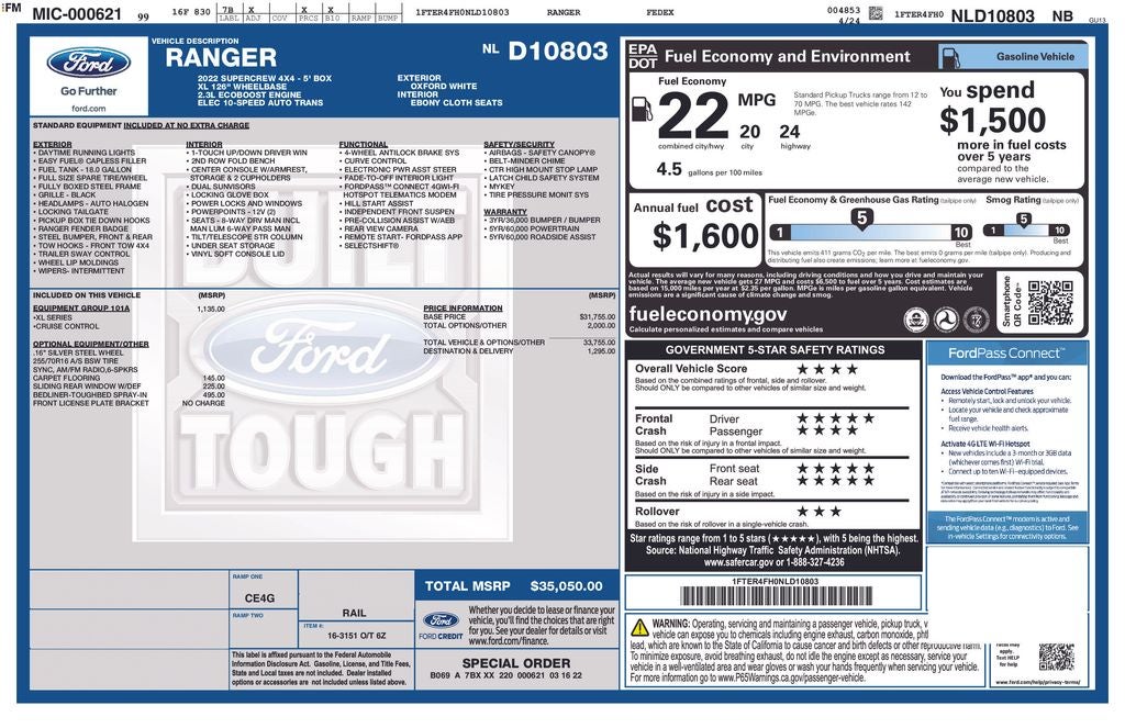 2022 Ford Ranger XL