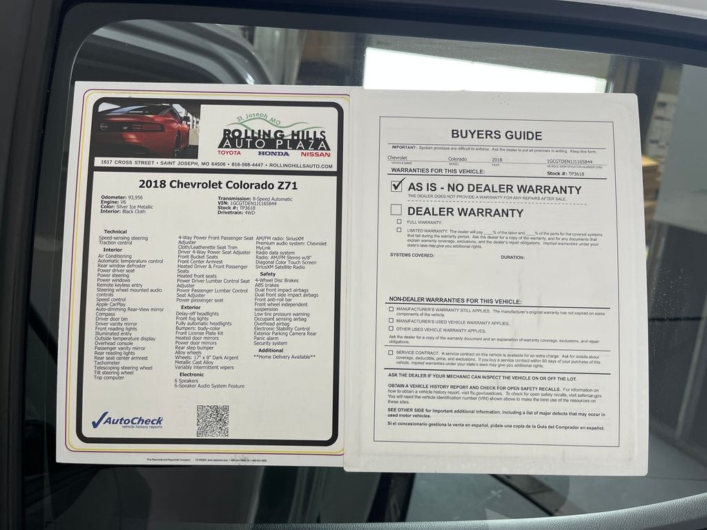 2018 Chevrolet Colorado Z71