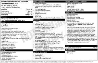 2018 Chevrolet Colorado Z71