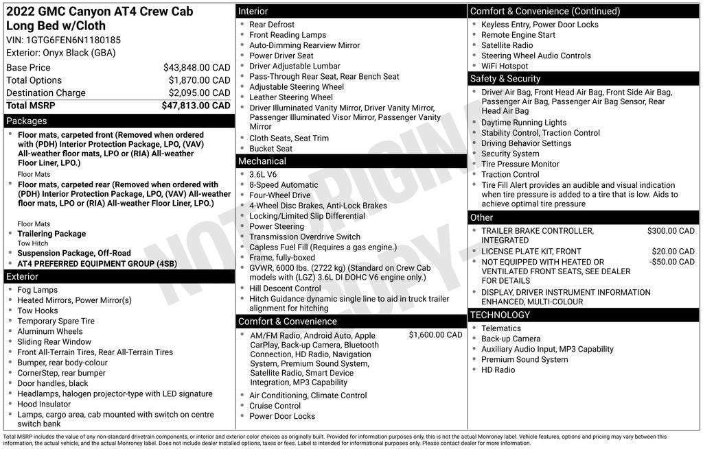 2022 GMC Canyon AT4 w/Cloth