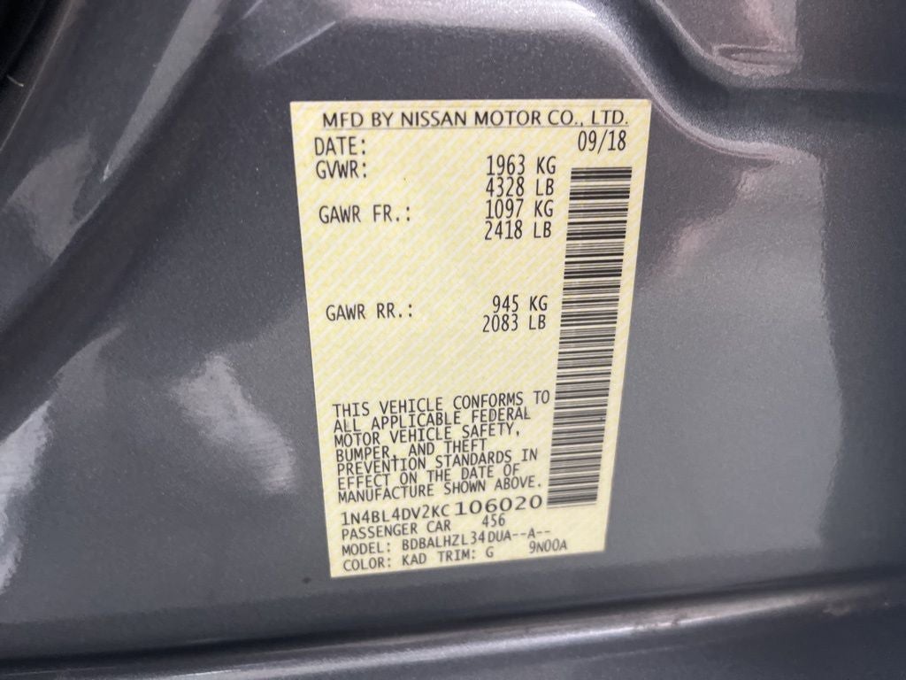 2019 Nissan Altima 2.5 SV