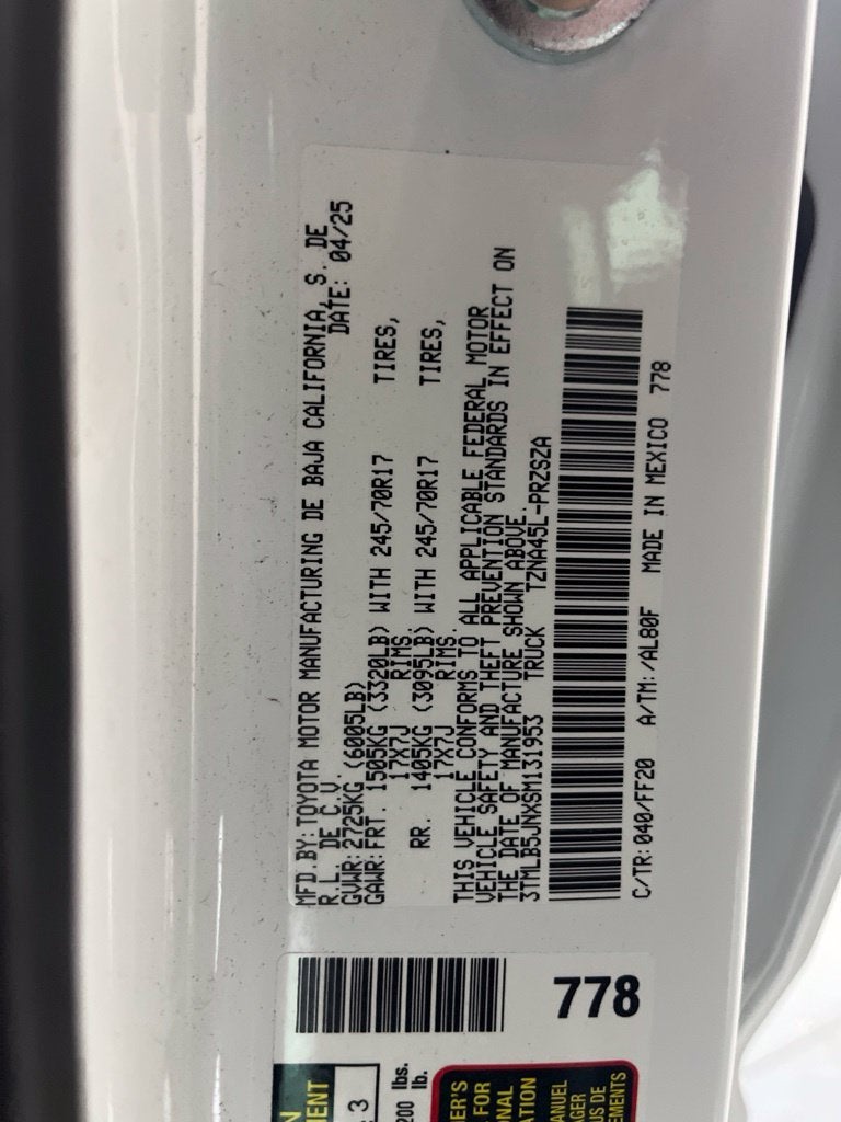 2025 Toyota Tacoma SR5