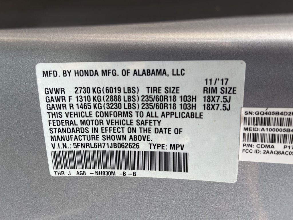 2018 Honda Odyssey EX-L